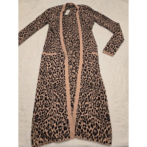 NWT $98 Women’s Cheetah Print Cardigan Size Small Express - Picture 1 of 8